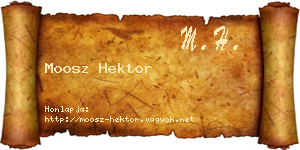 Moosz Hektor névjegykártya